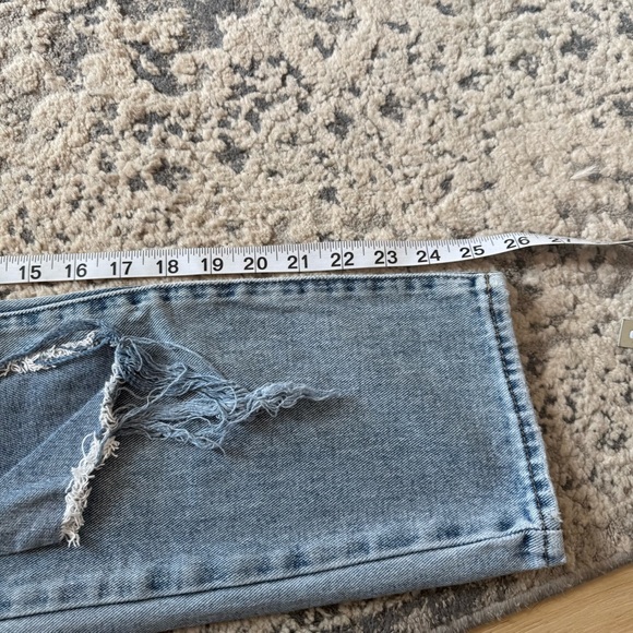 Pacsun Distressed Ripped Knees Blue Women's Mom Jeans Size 27 High Waist Ankle - Picture 10 of 11